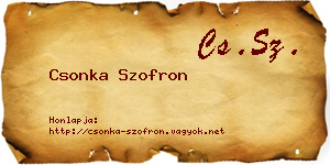 Csonka Szofron névjegykártya